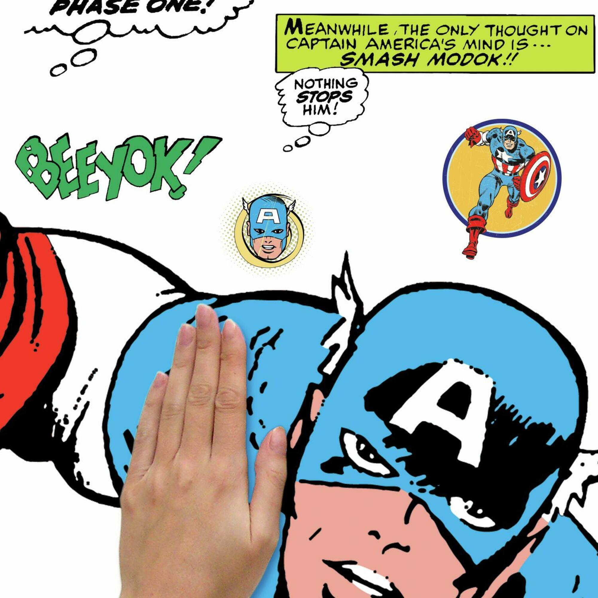 RoomMates Marvel Classic Captain America Comic Peel & Stick Giant Wall Decal